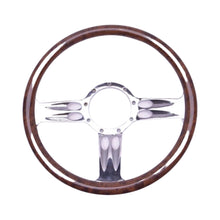 Load image into Gallery viewer, 14&quot; Chromed Billet Aluminium Steering Wheel Adapter Horn Button Wood Wrap - SAE-Speed