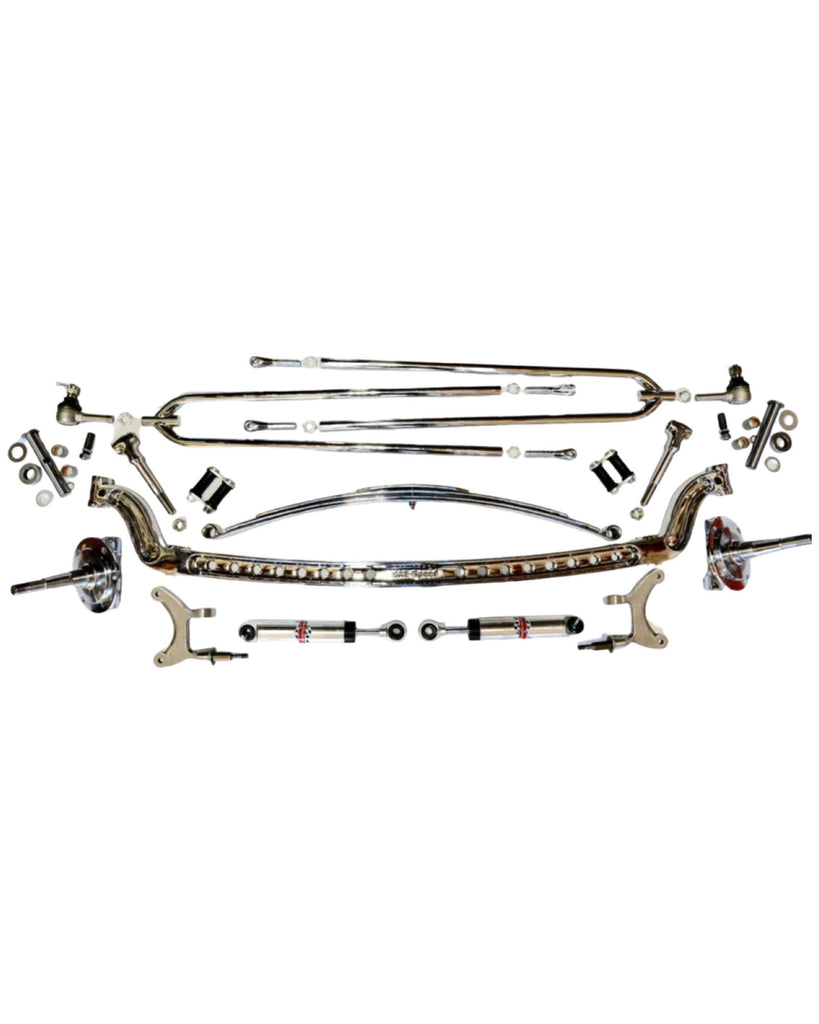 1928-48 FORD MODEL A CHROME HOT ROD 4" DROPPED I-BEAM AXLE KIT - SAE-Speed