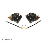 GM Rear Disc Brake Conversion E-Brake Calipers With Rear Brake Hoses