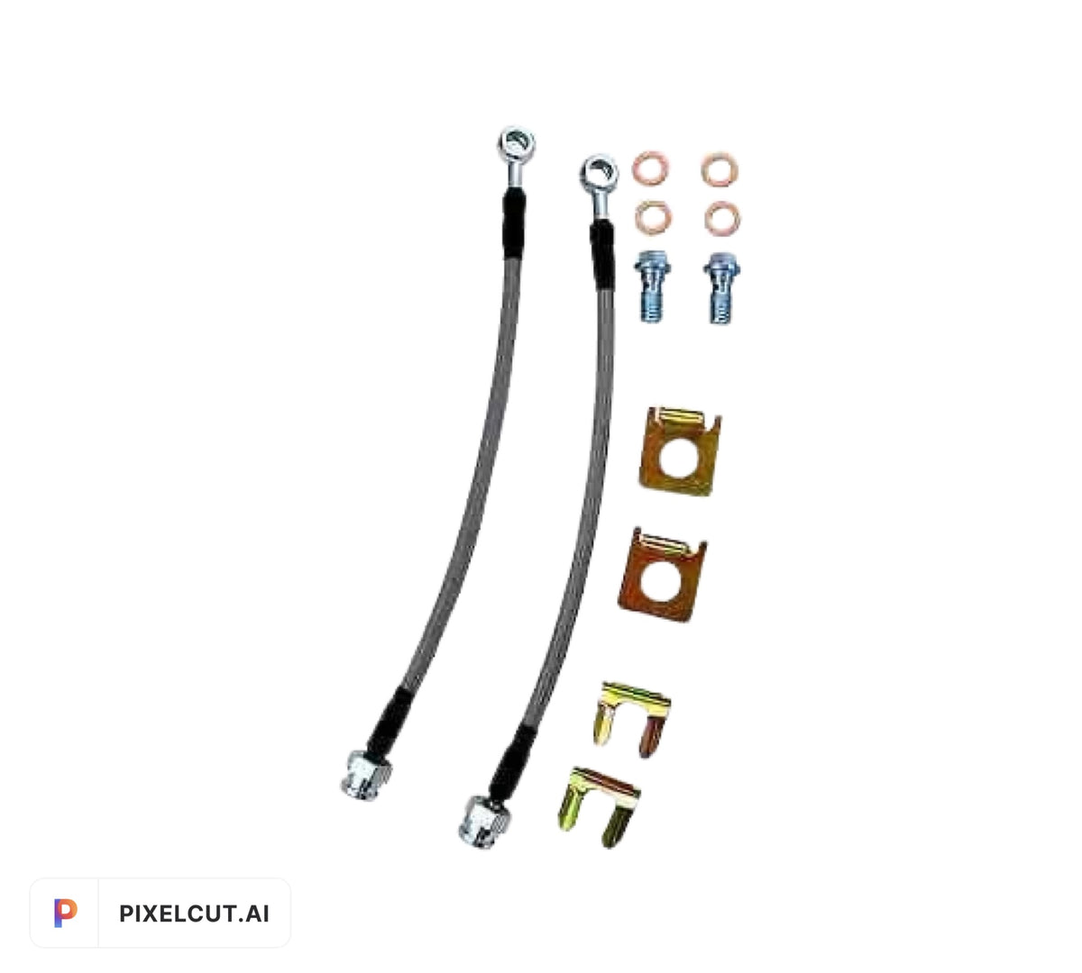 Stainless Steel Braided Brake Hose Rear Disc 10MM X1.5 Banjo Bolt Pair