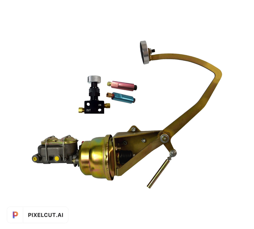 1947-54 Chevy Truck Power Brake Booster Frame Mount Pedal Assembly Kit W/ Adjustable Prop Valve - SAE-Speed