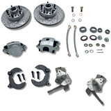 Mustang 2 II Front Disc Brake Conversion Kit With Spindles Drilled & Slotted Rotors Stainless Brake Lines