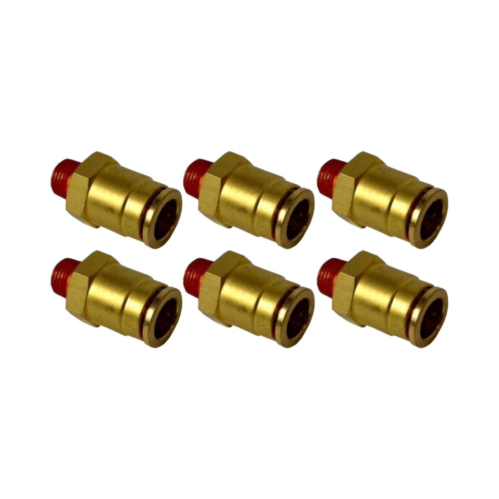 Air Suspension System 6 Brass Fittings 3/8"NPT Male To 3/8" Air Hose Push In - SAE-Speed