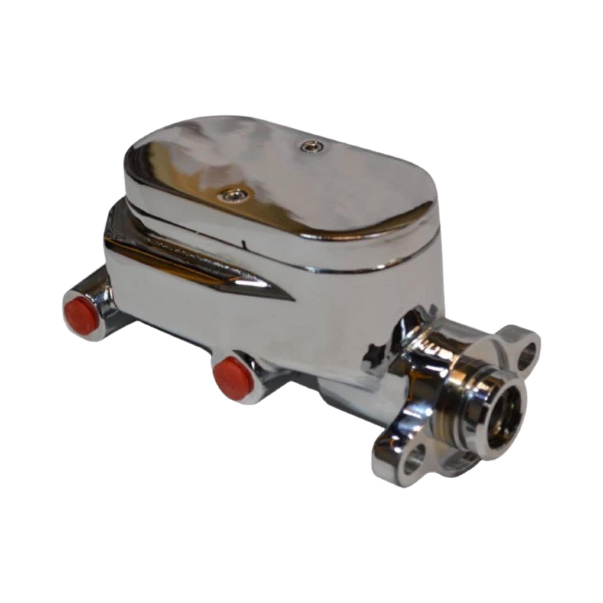 GM Style Chrome Smooth Top Master Cylinder 1" Bore Left Side Ports