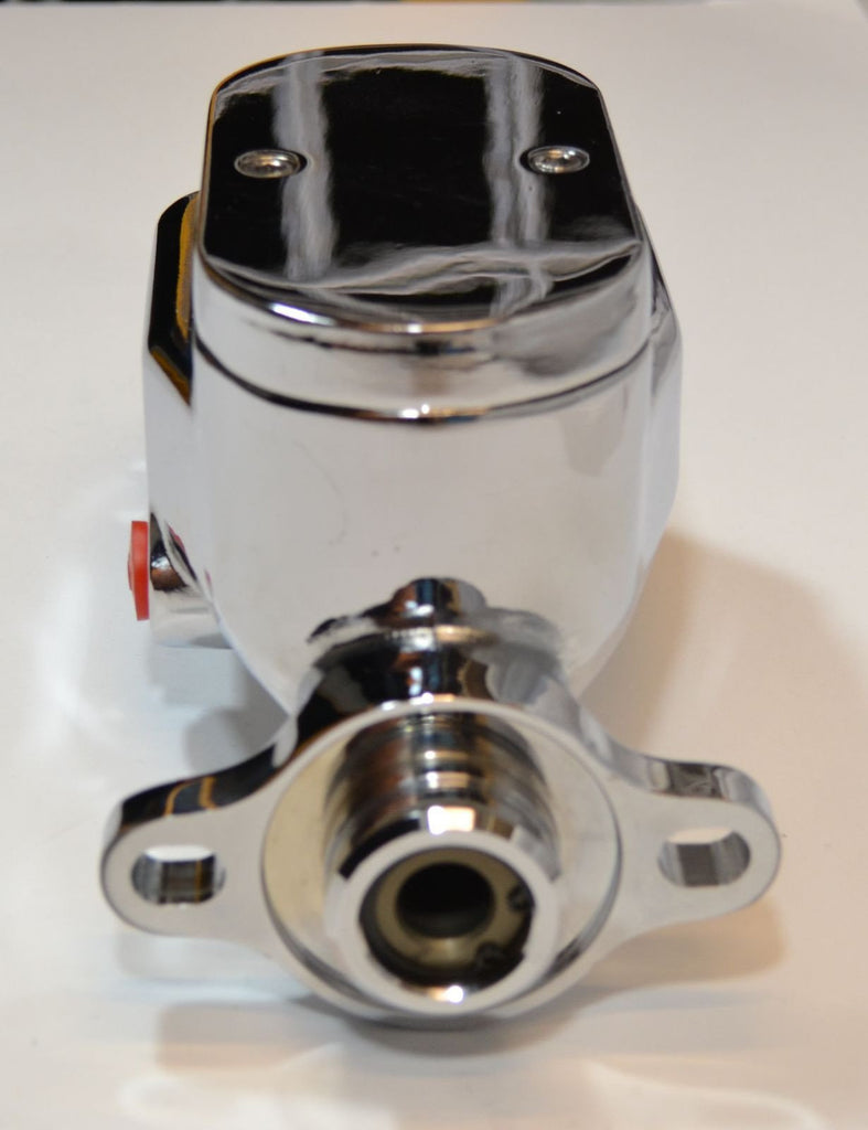 GM Style Chrome Smooth Top Master Cylinder 1" Bore Left Side Ports