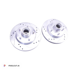 1980'S-90'S CHEVY CROSS DRILLED SLOTTED ROTORS 5547 *PAIR* - SAE-Speed