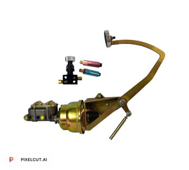 1947-54 Chevy Truck Power Brake Booster Frame Mount Pedal Assembly Kit W/ Adjustable Prop Valve - SAE-Speed